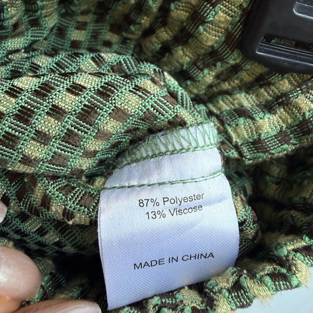 Shades of Grey by Micah Cohen sz S Womens Small Green Gingham Textured Shorts - Picture 6 of 7